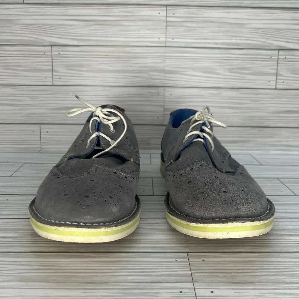 Ted Baker Men's Wingtip Gray Suede Leather Lace-up Oxford Dress Shoes Size‎ 11.5
